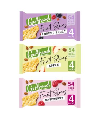 Go Ahead Crispy Fruit Slice Forest Fruit Apple Raspberry 3 pack (12 bars in total) - Buy Online on GoSupps.com