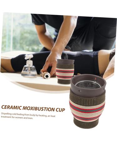 Tovinanna Moxibustion Pot & Guasha Set - Ceramic Burner & Thermal Insulation Double Layer Cups for Home Massage - Buy Online on GoSupps.com