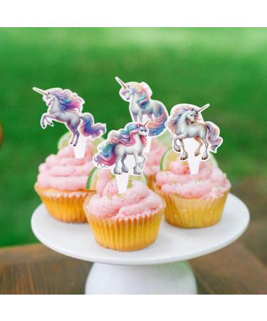 Keaziu 24 Pack Unicorn Horse Cupcake Toppers Colorful Horse Cupcake Picks Baby Shower Wedding Boys Girls Birthday Party Cake Decorations Supplies - Buy Online on GoSupps.com