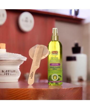 Braid Sheen Spray 13.1 oz - Hair Moisturizer & Conditioning with Coconut & Avocado Oils Lightweight Hold for Braids Twists & Locks Bundle Wooden Comb - Pack of 5 B003VR41JA - Buy Online on GoSupps.com
