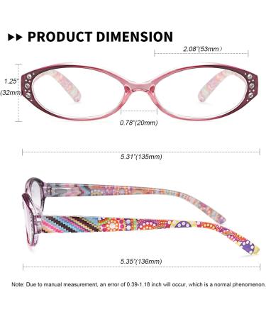 EYEURL Blue Light Blocking Reading Glasses for Women - 4 Pack Mix Colors 1.5x - Lightweight Oval Computer Readers with Anti Glare & UV Protection - Buy Online on GoSupps.com