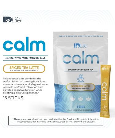 IDLife Calm - Cognitive Support Powder with Adaptogenic Blend for Concentration and Emotional Well-Being - 15-Day Supply 15 Sticks per Bag - Buy Online on GoSupps.com