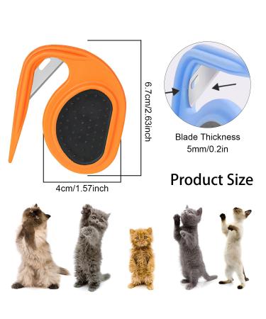 Yeahboom 2 Pet Knotting Comb - Steel Blade De-Filter Knife for Cats & Dogs | Perfect for Removing Tangles - Orange - Buy Online on GoSupps.com