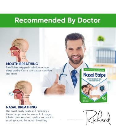 Nasal Strips 100Pcs Nasal Strips for Snoring Stop Snoring and Breathing Smoothly Instant Nasal Congestion on Relief for Improve Sleep Quality - Buy Online on GoSupps.com