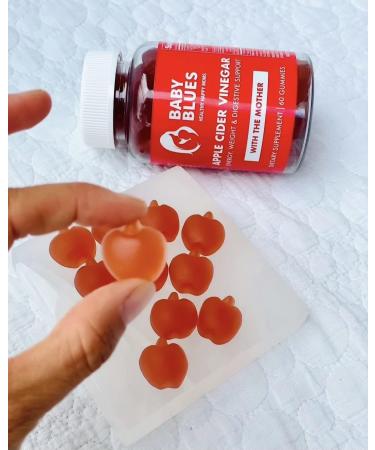 Baby Blues Apple Cider Vinegar Gummies - Vegan, Non-GMO, Gluten-Free Supplement with Vitamin B-6 & B12 - 60 Pieces - Buy Online on GoSupps.com