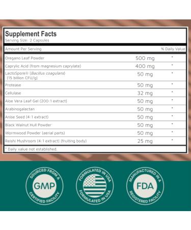 Candida Cleanse - 8 Natural Ingredients for Digestive Support & Feminine Care | Oregano Probiotics Reishi Mushroom & More - Buy Online on GoSupps.com