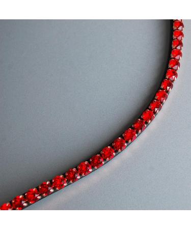 Shop Happiness Hinge Headband Horse Red 'Siam' | Curved Pony Leather with Large Stones - International Shipping Available - Buy Online on GoSupps.com