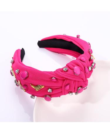 YAHPERN Crystal Rhinestone Headband for Women - Western Cowboy Boot Embellished Hairband in Rose Red - Buy Online on GoSupps.com
