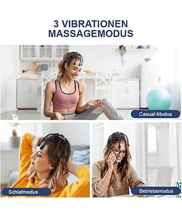 Electric Scalp Massager - Portable Head Massage Device with 10 Vibration Contacts & 3 Modes for Deep Relaxation & Hair Stimulation - Upgrade Black - Buy Online on GoSupps.com