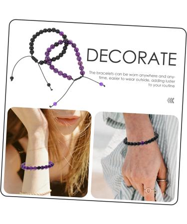 CHILDWEET 2pcs Stone Bracelet Bead Bracelet Beaded Bracelet Braided Couples Bracelets Couples Bracelet Feng Lucky Bracelet Festival Supply Man Holiday Items Natural Frosted Stone - Buy Online on GoSupps.com