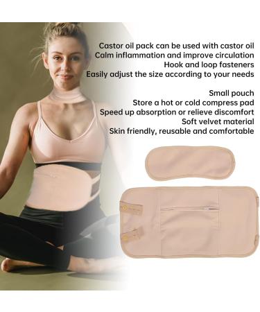 ZJchao Reusable Castor Oil Pack Wrap Set | Adjustable Elastic Strap & Leak-Proof Design for Waist & Neck Compress - Washable & Durable - Buy Online on GoSupps.com