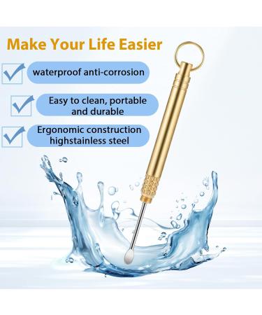 2 PCS Ear Wax Removal Tool Brass Ear Scoop Folding Type Copper Ear-Pick Cleaner Portable Ear Wax Removal Tools Spiral Ear Clean Tool Attached A Key Ring Mini Tool Supplies Gold - Buy Online on GoSupps.com