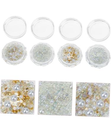 Housoutil 12 Boxes Nail Rhinestones Faux Pearls Rhinestone Buttons Nail Art Nail Accessory Nail Pearl Charms Hair Pearls Nail Gems Flowers Decoration Pearl No Holes Manicure Steel Ball Resin - Buy Online on GoSupps.com