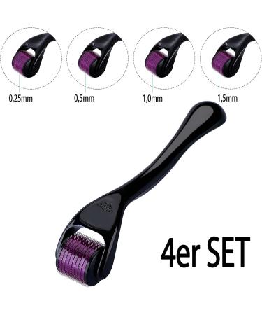 Medx5 Upgrade 2020 Dermaroller Set - 0.25mm 0.5mm 1mm 1.5mm - 540 Stainless Steel Needles for Scars & Cellulite Treatment | 4 Pack - Buy Online on GoSupps.com