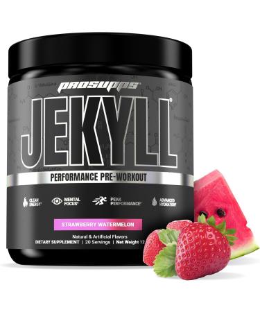 PROSUPPS Dr. Jekyll Performance Pre Workout Powder - Low-Stimulant Preworkout Supports Muscle Gain Focus & Energy - Caffeine-Free Gym & Fitness Supplements (Strawberry Watermelon 30 Servings)