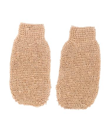 Beaupretty 2pcs Scrub Gloves Spa Miss Sponge Mat Ramie Jute