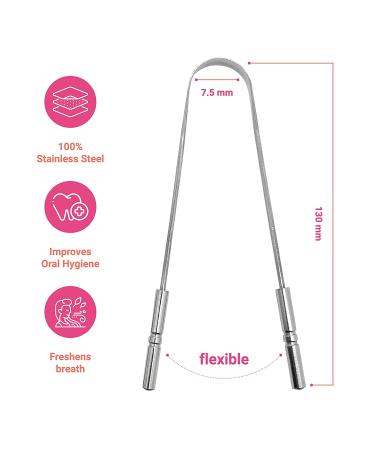 Premium Stainless Steel Tongue Cleaner for Bad Breath | Nidi Tongue Scraper | Oral Care Tool for Home & Travel - Buy Online on GoSupps.com