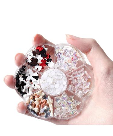 Nail art decorations 3D nail art loop bear nail art charms pearl resin loop butterfly rhinestones nail design accessories (B pattern)