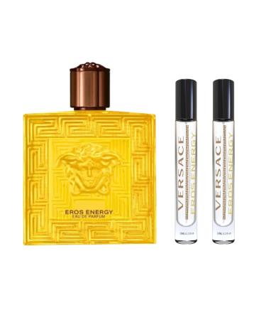 EQUIVALENCE EROS ENERGY for Men Eau de Toilette Edition Travel Size - Long Lasting Fragrance Citrus Aromatic 100% Original (Pack 2 bottles 10 ml) Large bottle NOT INCLUDED It is only a reference