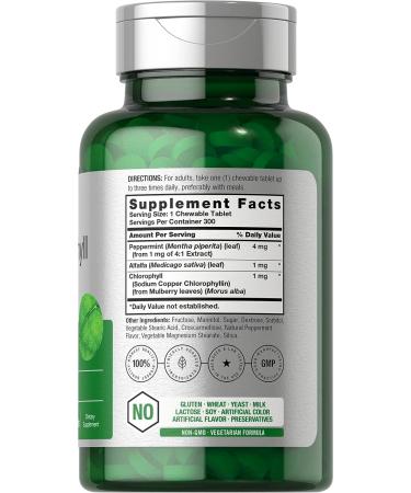 Chlorophyll Tablets 300 Chewables - Natural Peppermint Flavor, Vegan, Non-GMO, Gluten Free by Horbaach - Buy Online on GoSupps.com