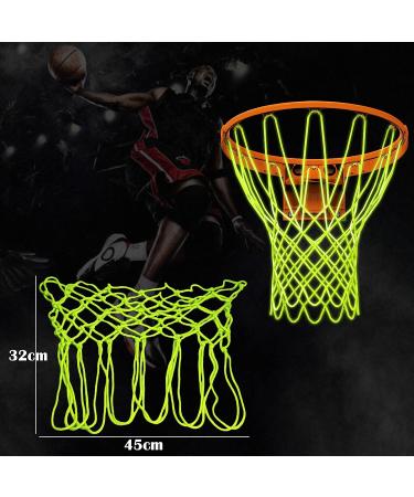 Night Light Glow in The Dark Basketball Net | Heavy Duty Replacement | 12 Loops | Fits Standard Indoor/Outdoor Hoop Rims | Nylon | Green - Buy Online on GoSupps.com