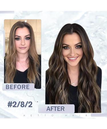 Hetto Microring Extensions - Real Hair Balayage #2/8/2 - Remy Microring Extensions 30cm 40g - Darkest Brown to Light Brown - Buy Online on GoSupps.com