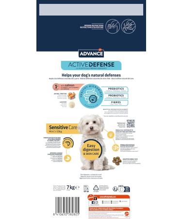 Advance Mini Sensitive Salmon - Dry Food for Small Breed Dogs with Digestive Sensitivities to Salmon 7kg - Buy Online on GoSupps.com