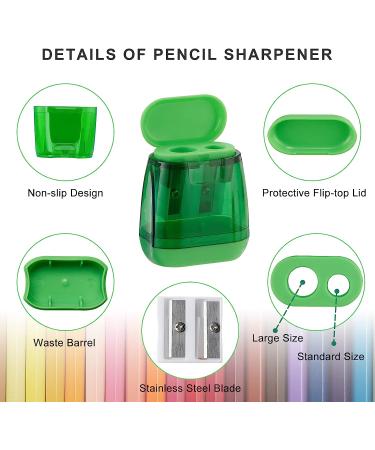 Sonuimy Pencil Sharpeners  4 Pcs Pencil Sharpeners Manual Dual Holes Compact Colored Handheld Pencil Sharpener for Kids with Lid Adults Students School Class Home Office (Covered) - Buy Online on GoSupps.com