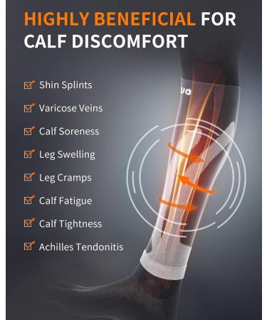 CAMBIVO 3 Pairs Calf Compression Sleeve for Men and Women Leg Compression Sleeve for Running Shin Splint Calf Cramps Varicose Veins Swelling-(Black L/XL) Black L/XL (6 Count) - Buy Online on GoSupps.com