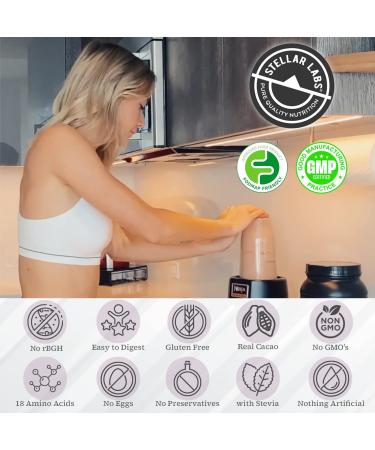 Stellar Labs Chocolate Whey Protein Powder with BCAA's & Whey Isolate | Low FODMAP Certified, Non GMO, Gluten Free, Soy Free | Ideal for Keto & Post Workout | 2lb Pack - Buy Online on GoSupps.com