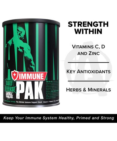 Animal Immune Pak - Zinc, Vitamin C, Vitamin D, Olive Leaf Extract & More - 30 Count Immune Pill Packs - Buy Online on GoSupps.com