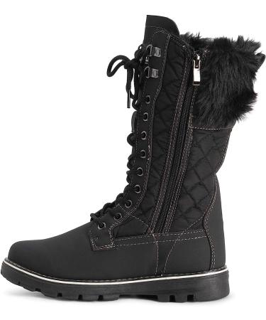 Womens Thermal Waterproof Snow Boots - Black/Black, Size 9 | POLAR Faux Fur, Rubber Sole for Outdoor Walking - Buy Online on GoSupps.com