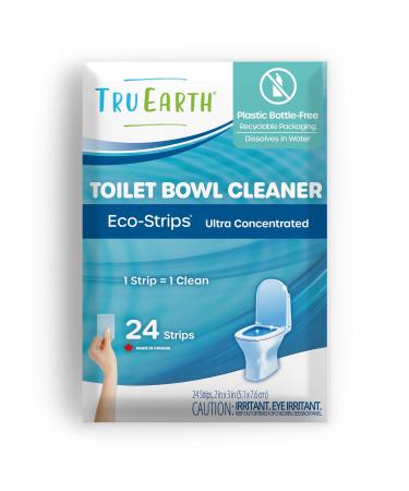 Tru Earth Toilet Bowl Cleaner Eco-Strips | Plastic Jug-Free Septic-Safe Cleaning Strips | Easy to Use | 24 Strips