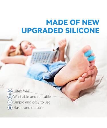 Sumifun 16 Pack Gel Toe Separator Bunion Corrector for Overlapping Toes - Small & Large Blue Sizes Included - Buy Online on GoSupps.com