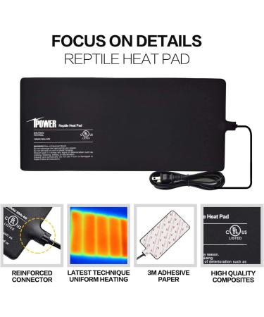 iPower Reptile Heat Mat + Hygrometer - Terrarium Heating Pad & Digital Thermostat for Amphibians & Reptiles - Buy Online on GoSupps.com