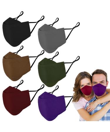 Reusable Cloth Face Masks Washable - 4 Layer 4D Anti Fogging Adult Face Mask with Nose Wire, Breathable Adjustable Mask Multicolor-1