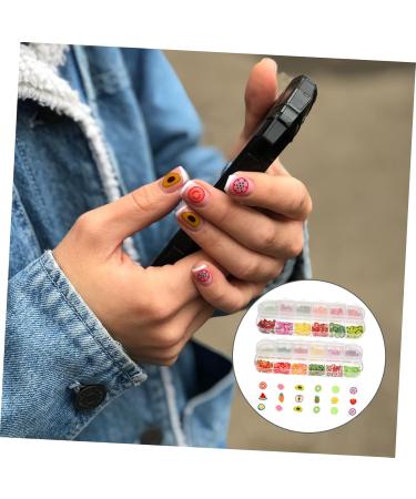 minkissy 6 Boxes 12 Flower Nail Art Slices Clay Slices Nail Flower Stickers Resin Flatback Pendants Clay Nail Decoration Nail Art Sticker Strawberries Crystal Mud Toy Fruit Polymer 3d - Buy Online on GoSupps.com