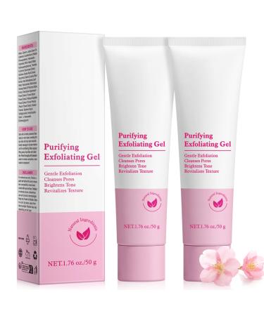 2PCS Exfoliating Gel for Dark Spots Purifying Exfoliating Gel for Body Face Facial Gentle Exfoliator Cleanser for Deep Cleansing & Moisturizing Skin For All Skin Types