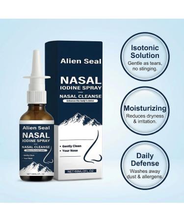 Alien Seal Iodine Nasal Spray Nasal Iodine Spray with Fulvic Acid for Humans 100% Natural Mineral Nasals Cleanse Care for Dry Air Travel & Daily Use 2 Fl Oz - 150+ Uses Per Bottle (2 pc) pc 2 - Buy Online on GoSupps.com