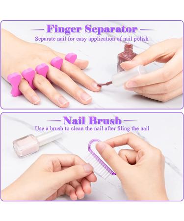 MELLIEX Nail File and Buffer Manicure Kit 12-Pack - Cuticle Trimmer, Nippers, Pusher, Brush, Toe Separator - Nail Care Set for Natural and Acrylic Nails (Multi-Colored) - Buy Online on GoSupps.com