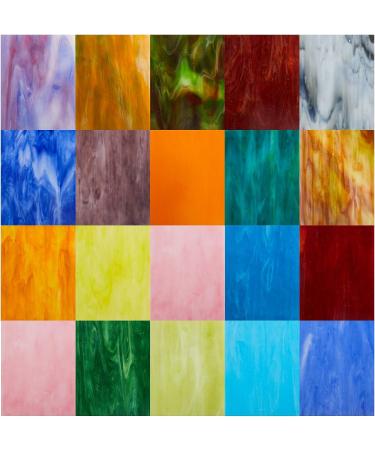 MaxGrain 20 Sheets Tiffany Stained Glass Variety Pack - 4x6 inch for Crafts - Mixed Bright Colors & Patterns - Buy Online on GoSupps.com