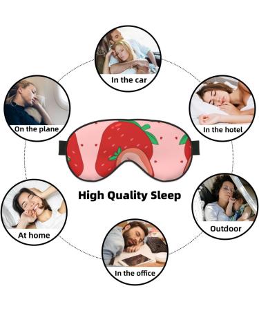 Cartoon Strawberry Eye Mask - Soft Adjustable Sleeping Mask for Men & Women | Comfortable Nighttime Relaxation - Buy Online on GoSupps.com