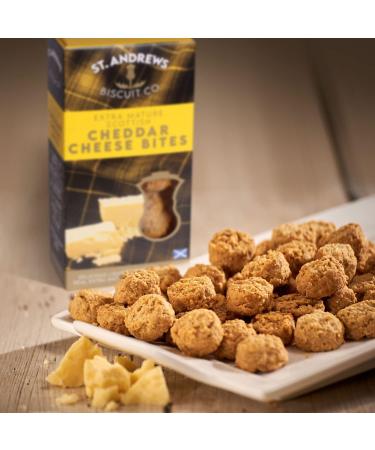 Scottish Cheddar Cheese Biscuits | 8 x 90g Boxes | Extra Mature Cheddar Cheese Bites | Made in Scotland | St Andrews Biscuit Co. (Cheddar Cheese Bites) - Buy Online on GoSupps.com