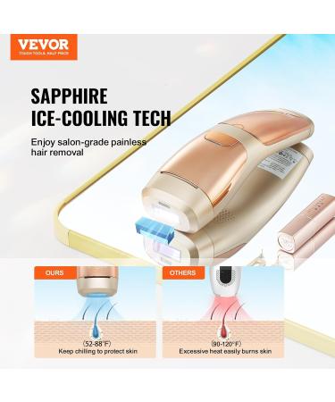 VEVOR IPL Laser Hair Removal Device - 17J Epilator with 5-Stage Intensity 400 000 Impulses Sapphire Cooling | International Shipping - Buy Online on GoSupps.com