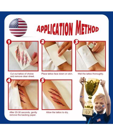 4th of July Temporary Tattoos for Women - 20 Waterproof Body Art Stickers for Independence Day - Buy Online on GoSupps.com