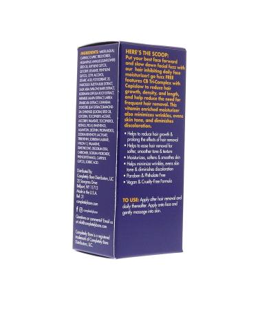 Completely Bare Go Fuzz Free Facial Moisturizer - Anti-Aging Hair Inhibitor with Vitamin E & Willow Bark | Vegan, Cruelty-Free, 1.7 oz - Buy Online on GoSupps.com