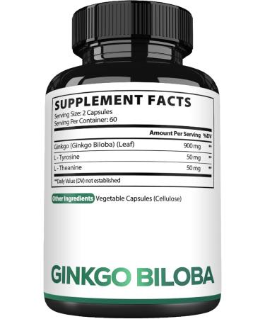 Satoomi 1000mg Ginkgo Biloba Supplements with L-Tyrosine, L-Theanine - 120 Capsules for 2-Month Supply - Support Focus, Mermory Function, Brain Health & Vision Quality 120 Count (Pack of 1) - Buy Online on GoSupps.com