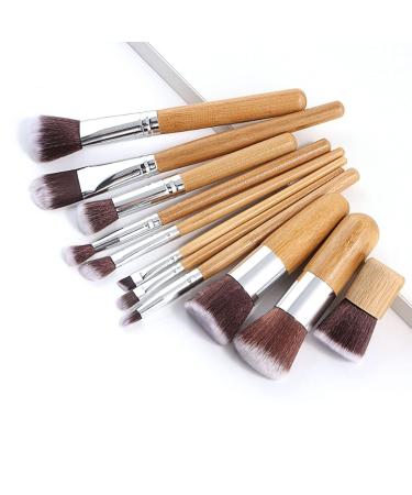 Professional 11-Piece Bamboo Handle Makeup Brush Set | Premium Cosmetic Beauty Tools for Flawless Application - International Shipping Available - Buy Online on GoSupps.com