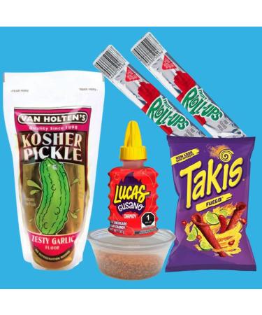 Chamoy Pickle Kit Fuego Taki's - Pickle Lucas Chamoy Fruit Roll Up Tajin Takis (Sour Sis) - Buy Online on GoSupps.com