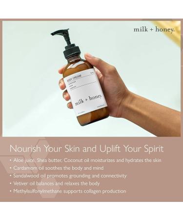 Milk + Honey Rich Body Cream No. 46 with Sandalwood, Vetiver, and Cardamom | Ultra-Nourishing Moisturizing Lotion for Women and Men | 8 oz Coconut Sandalwood - Buy Online on GoSupps.com
